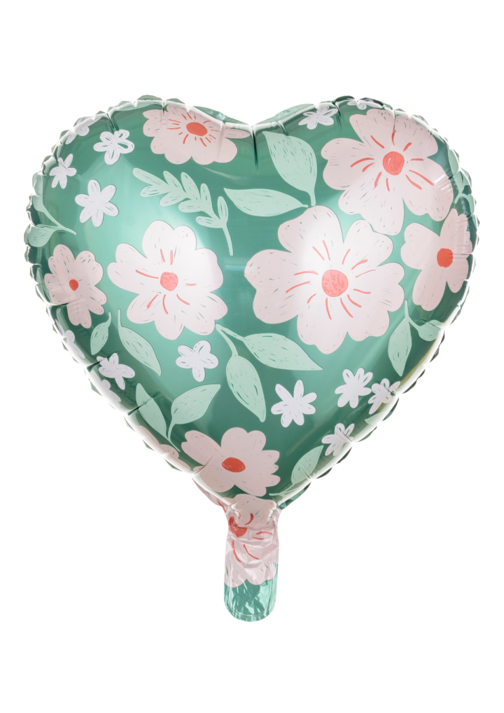 Balon foliowy serce w kwiaty